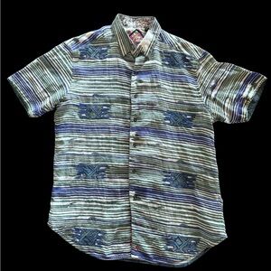 Robert Graham 100% Linen button up short sleeve shirt Men’s Large